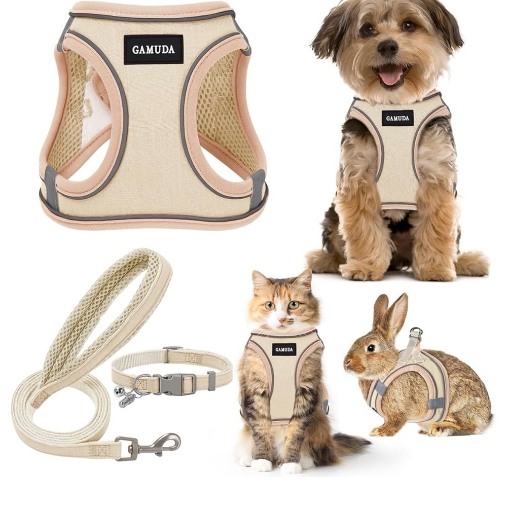 Gamuda Beige Pet Harness and Leash Set